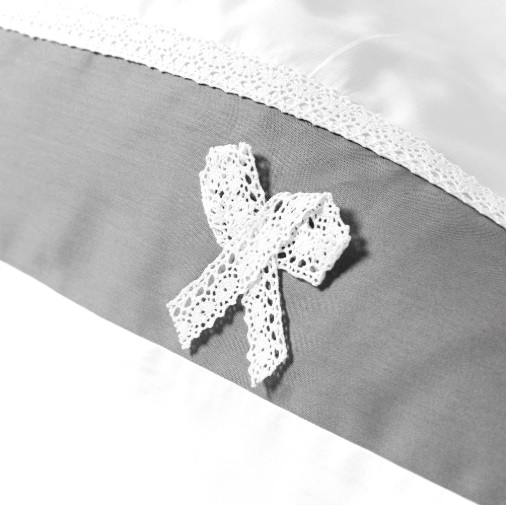 Lenjerie de pătuț PernaMea Elegance Gri (8 piese), 120x60 cm