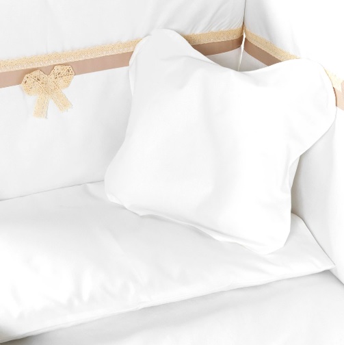 Lenjerie de pătuț PernaMea Elegance Maro (8 piese), 120x60 cm