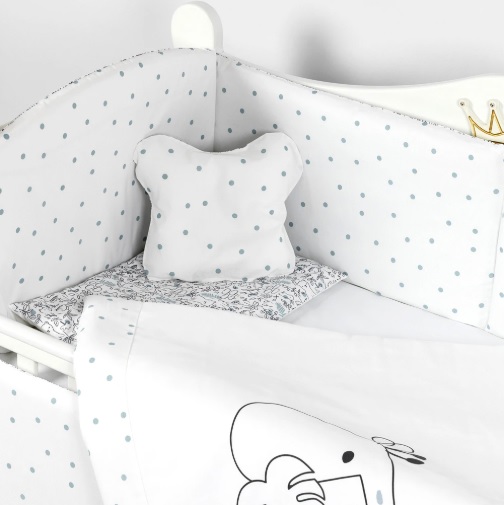 Lenjerie de pătuț PernaMea Lovely Giraffe (8 piese), 120x60 cm