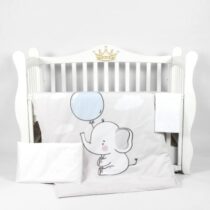 Lenjerie de pătuț PernaMea Premium Elefant (3 piese), 120x60 cm
