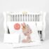 Lenjerie de pătuț PernaMea Premium Iepuraș Roz (3 piese), 120x60 cm