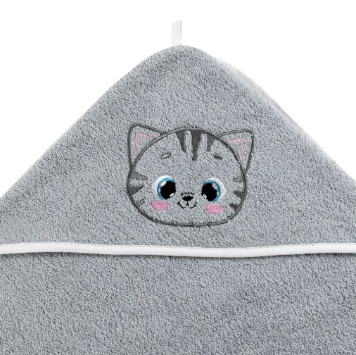 Prosop de baie PernaMea Cat Grey, 90x90 cm