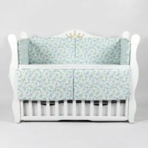 Apărătoare pătuț PernaMea Baby Dinno Turcoaz (6 piese), 120x60 cm