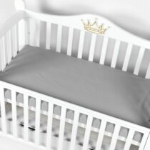 Cearșaf de pat pe elastic PernaMea Gri, 120x60 cm