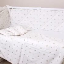 Lenjerie de pătuț 8 piese PernaMea Coroniță Maro