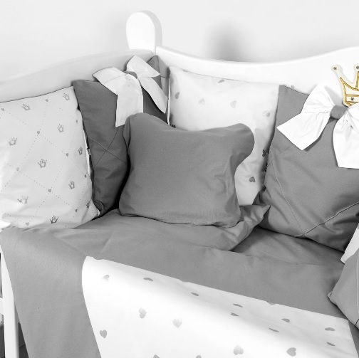 Lenjerie de patut 8 piese PernaMea Perne Gri