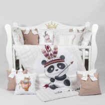 Lenjerie de pătuț 8 piese PernaMea Premium Panda