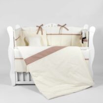 Lenjerie de pătuț 8 piese PernaMea Renaissance Buline Ivory