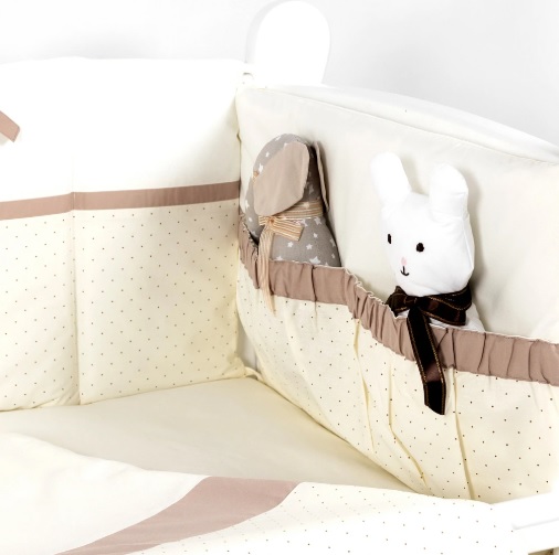 Lenjerie de pătuț 8 piese PernaMea Renaissance Buline Ivory