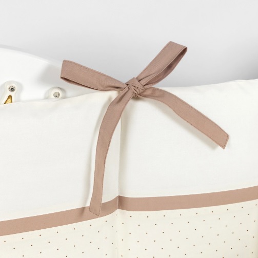 Lenjerie de pătuț 8 piese PernaMea Renaissance Buline Ivory