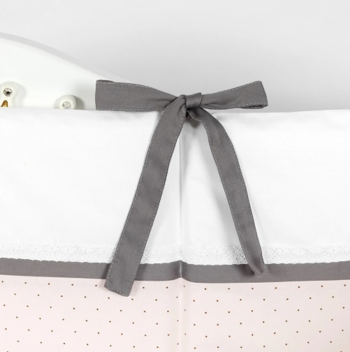 Lenjerie de pătuț 8 piese PernaMea Renaissance Buline Roz