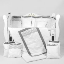 Lenjerie de patut 8 piese PernaMea Royal Gri