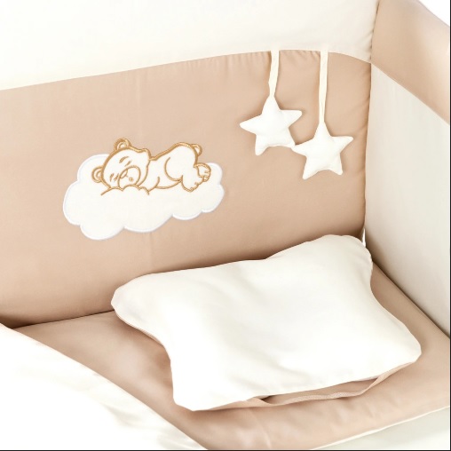 Lenjerie de patut 8 piese PernaMea Satin Urs Maro