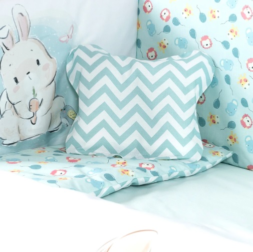 Lenjerie de pătuț PernaMea Baby Little Bunny (8 piese), 120x60 cm