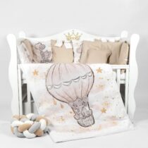 Lenjerie de pătuț PernaMea Cosiță Elefant Maro (8 piese), 120x60 cm