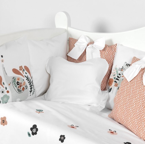 Lenjerie de pătuț PernaMea Premium Elefant (8 piese), 120x60 cm