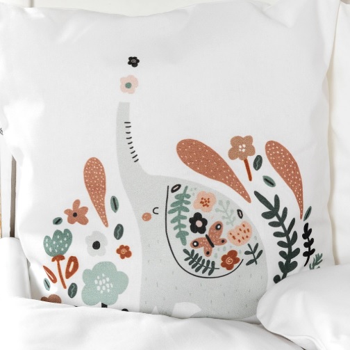 Lenjerie de pătuț PernaMea Premium Elefant (8 piese), 120x60 cm