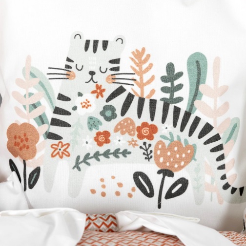 Lenjerie de pătuț PernaMea Premium Elefant (8 piese), 120x60 cm