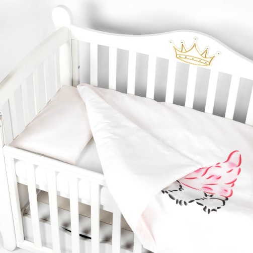 Lenjerie de pătuț PernaMea Teddy Love Pink (3 piese), 120x60 cm