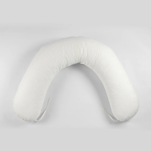 Pernă pentru gravide PernaMea forma-V cu față de pernă Bulina Ivory, 135 cm