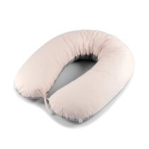 Pernă pentru gravide PernaMea forma-V cu față de pernă Gri-Roz, 135 cm