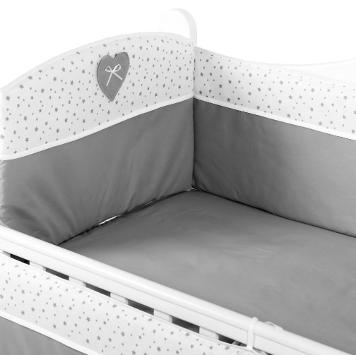 Aparatoare patut (120x60 cm) PernaMea Confort Stele gri