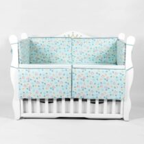 Apărătoare pătuț PernaMea Baby Zoo Turcoaz (6 piese), 120x60 cm