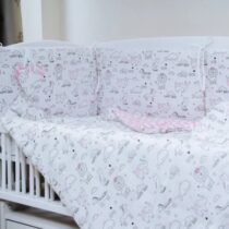 Lenjerie de patut 5 piese PernaMea Junior Roz