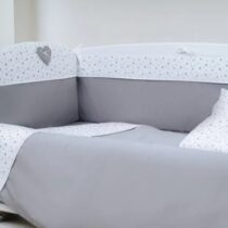 Lenjerie de patut 8 piese PernaMea Confort Stele Gri