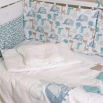 Lenjerie de pătuț PernaMea Lovely Dinno (8 piese), 120x60 cm