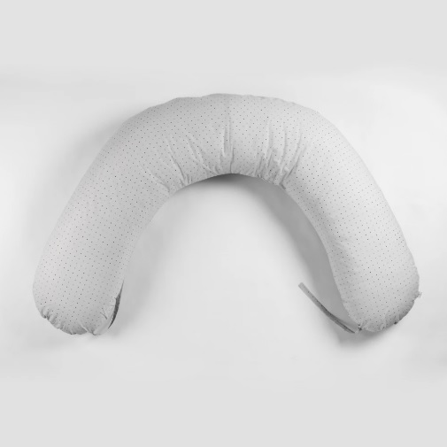 Pernă pentru gravide PernaMea forma-V cu față de pernă Bulina Gri, 135 cm