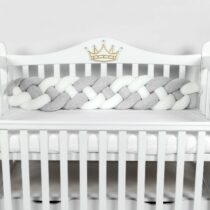 Apărătoare pătuț PernaMea Cosiță Gri (1 piesă), 120x20 cm