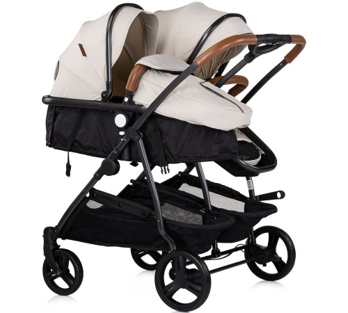 Chipolino Коляска для двойни Duo Smart KBDS02505BI Biscotta (AA2026552)