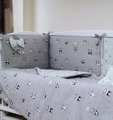 Комплект в кроватку 8 предметов PernaMea Baby Panda Turcoaz (PM.100262/2)