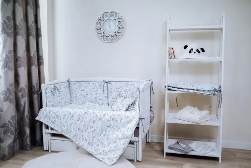 Lenjerie de patut 8 piese PernaMea HappyBaby Albastru