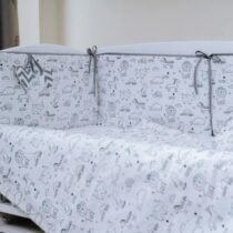 Lenjerie de patut 8 piese PernaMea HappyBaby Albastru