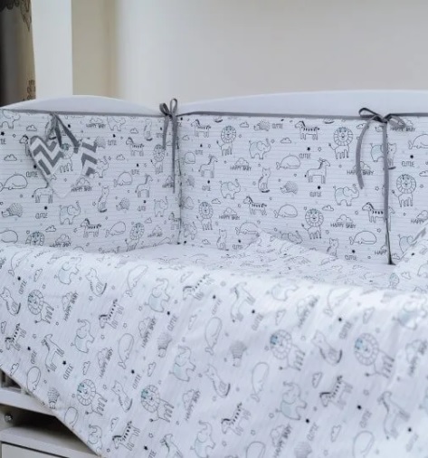 Комплект в кроватку 8 предметов PernaMea HappyBaby Albastru (PM.101007/1)