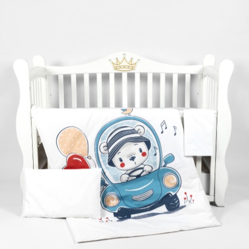 Комплект в кроватку PernaMea Premium Cars (3 предмета), 120×60 см (PM.100469/7)