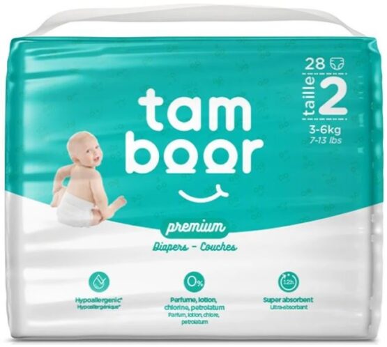 Scutece Tamboor Premium Mini marimea 2 (3-6 kg), 28 buc.