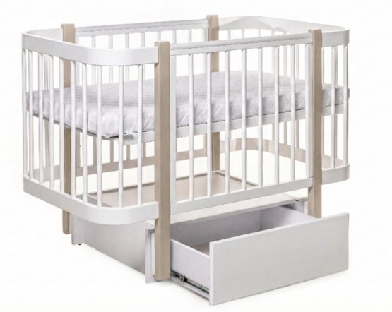 Кроватка Karol Premium Longitudinal (DS-9051) Белая+Капучино