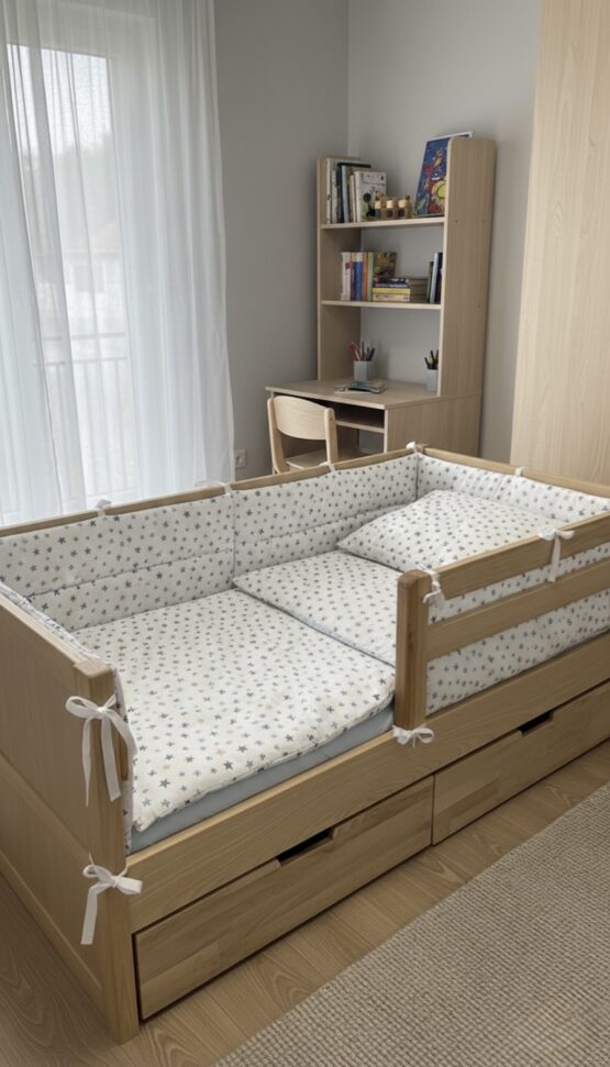 Бортики для кровати BabyTime 160×80 см, звёздочки