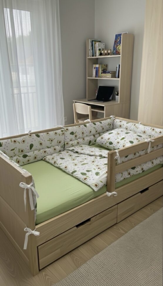 Borduri de protectie BabyTime pentru pat 160*80cm, avocado